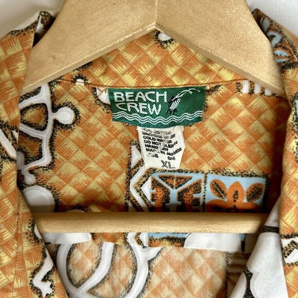 Beach Crew Men’s XL Button Up Casual Shirt Tropical Sea Turtles Floral Tiki - Picture 2 of 6